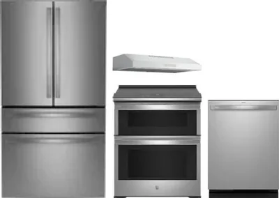 4 Piece Package Includes Refrigerator, Range, Hood And Dishwasher